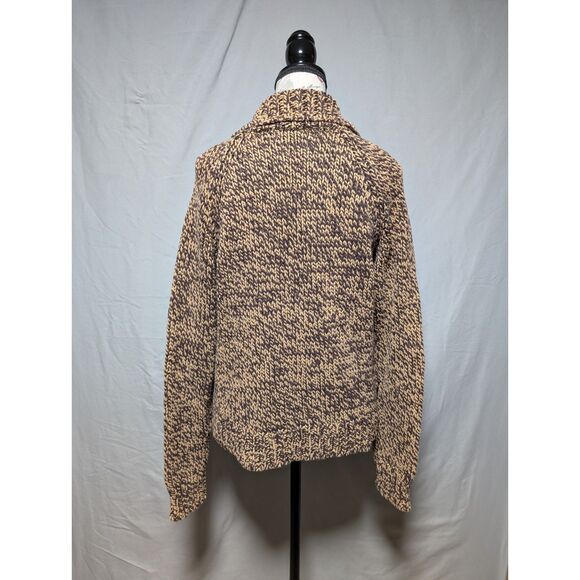 Old Navy Women's VTG Brown Tan Marled Knit Quarter Zip Sweater Jacket Size Large - Picture 3 of 10